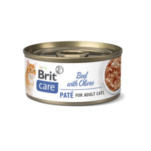 BRIT CARE CAT BEEF PATE WITH OLIVES CAN 70 gr.